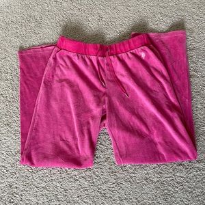 hot pink u.s. polo velour wide leg sweatpants | trackpants
